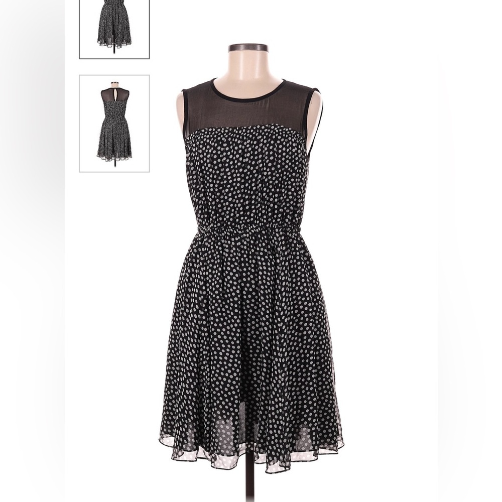 NWT Kate Spade Spot Chiffon Dress Black & Cream Size xxs